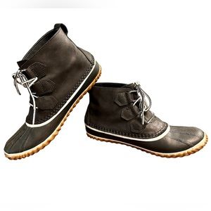 Sorel Out N About Leather Waterproof Ankle Snow Rain Winter Boots Shoes 9 Black